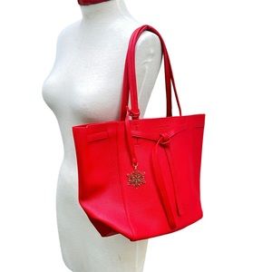 NWT Elizabeth Arden Red Tote Bag Purse W Tag And Golden Toned Ornament A0119592